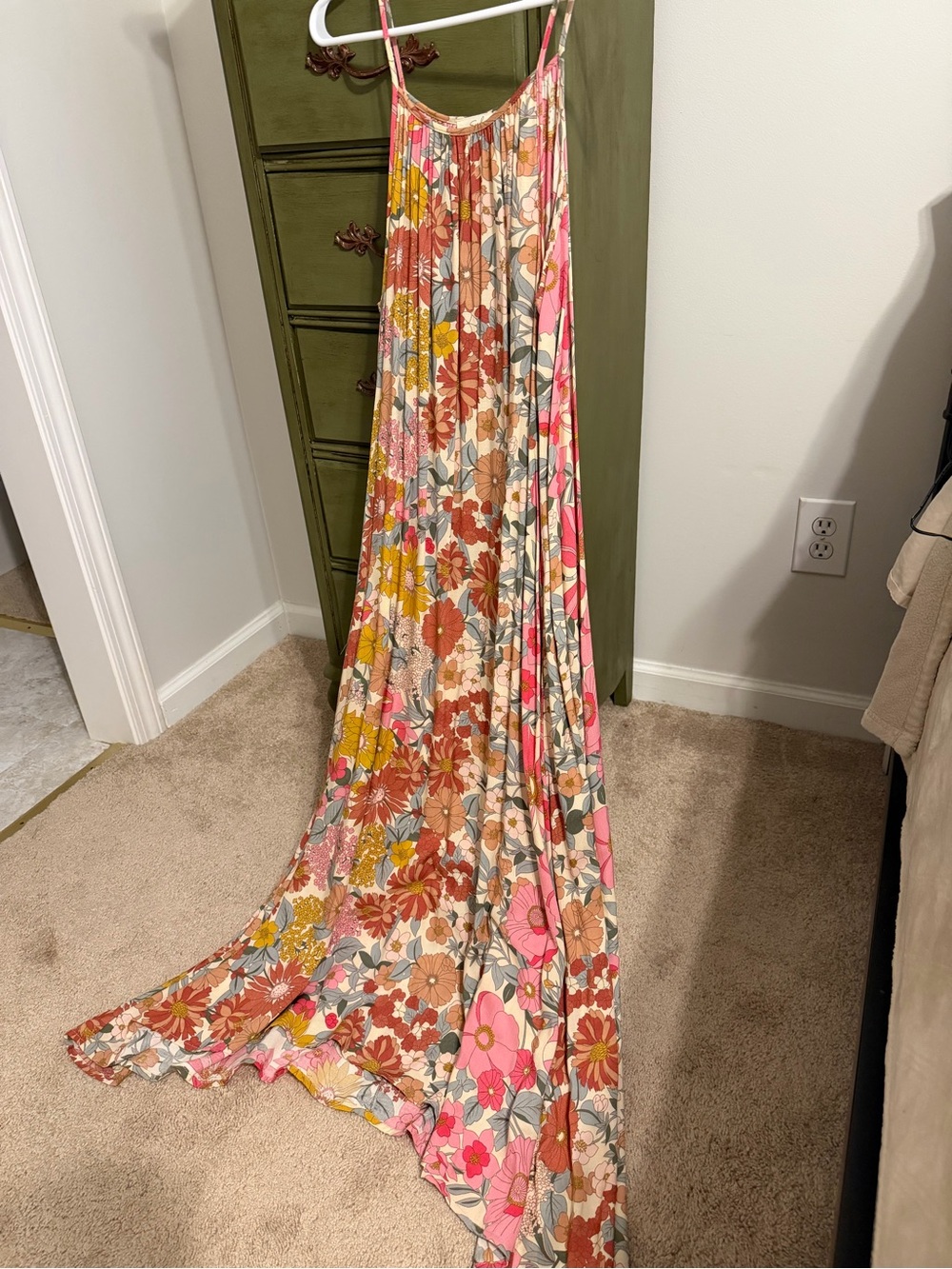 easel Floral Maxi Dress in Pink, Rust, Mustard, Cream